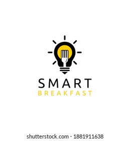 Light Bulb Fork Sun Fried Egg Breakfast Restaurant Creative Logo Design Inspiration