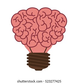 light bulb in form of brain icon