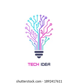 Bombilla en forma de placa de circuito impreso aislada en fondo blanco.