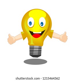 Light bulb in the form of a smiley. welcome, greet, creative, ideas