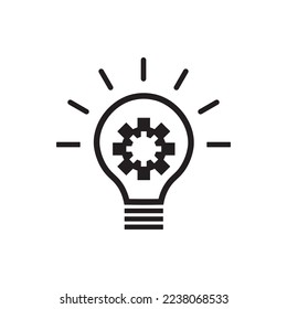 The light bulb is full of creative ideas, analytical thinking. Light bulb icon vector. illustration symbol idea.