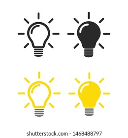 The light bulb is full of ideas And creative thinking, analytical thinking for processing. Light bulb icon vector. ideas symbol illustration.