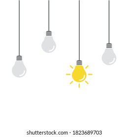 The light bulb is full of ideas And creative thinking, analytical thinking for processing. Light bulb icon vector. ideas symbol illustration.