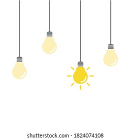 La bombilla está llena de ideas y pensamiento creativo, pensamiento analítico para el procesamiento. Vector de icono de bombilla. ilustración de símbolo de ideas.