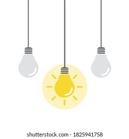 The light bulb is full of ideas And creative thinking, analytical thinking for processing. Light bulb icon vector. ideas symbol illustration.