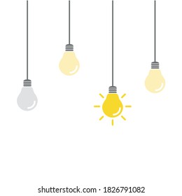 The light bulb is full of ideas And creative thinking, analytical thinking for processing. Light bulb icon vector. ideas symbol illustration.