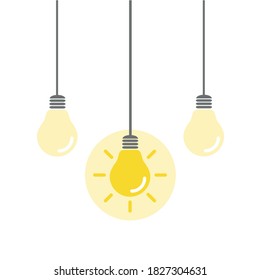 The light bulb is full of ideas And creative thinking, analytical thinking for processing. Light bulb icon vector. ideas symbol illustration.