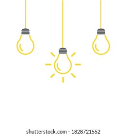 The light bulb is full of ideas And creative thinking, analytical thinking for processing. Light bulb icon vector. ideas symbol illustration.