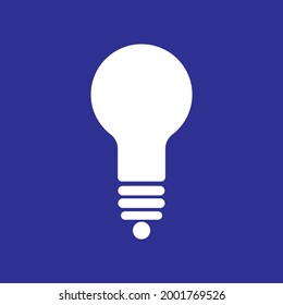 Vector de icono de línea de bombilla de luz. aislado en un fondo azul oscuro. Signo de idea. solución, concepto de pensamiento. Iluminación Lámpara eléctrica. Electricidad. brillar. Estilo plano moderno para EPS de diseño gráfico