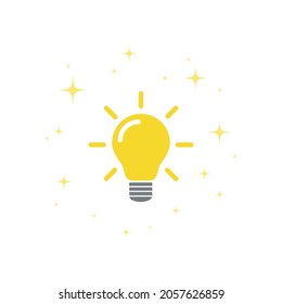 La bombilla está llena de ideas y pensamiento creativo, pensamiento analítico para el procesamiento. Vector de icono de la bombilla. ilustración de símbolo de ideas.