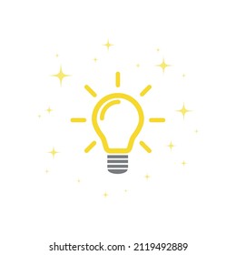 The light bulb is full of ideas And creative thinking, analytical thinking for processing. Light bulb icon vector. ideas symbol illustration.