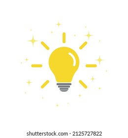 La bombilla está llena de ideas y pensamiento creativo, pensamiento analítico para el procesamiento. Vector de icono de bombilla. ilustración de símbolo de ideas.