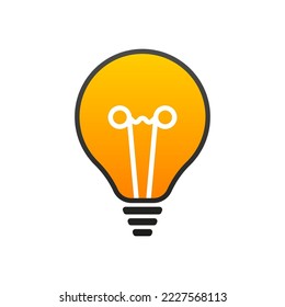 La bombilla está llena de ideas y pensamiento creativo, pensamiento analítico para el procesamiento. Ilustración vectorial.