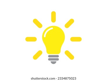 The light bulb is full of ideas And creative thinking, analytical thinking for processing. Light bulb icon vector. ideas symbol illustration. 3d cartoon style minimal yellow light bulb icon.