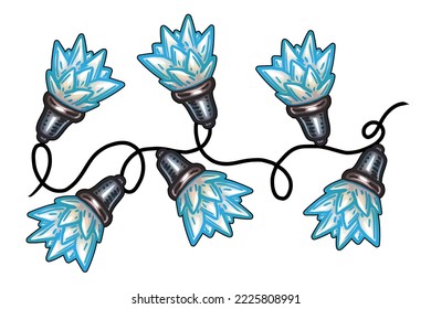 light bulb garland vector illustration isolated on white background