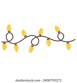 Light bulb garland yellow decor.