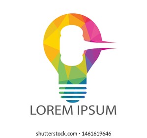Light bulb and Gavel logo design. Education, legal services logo. Notary, justice, lawyer icon or symbol Vector	