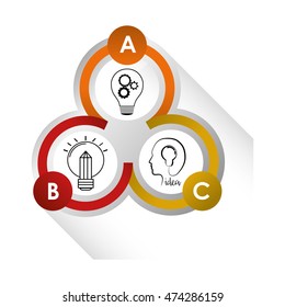 light bulb gear human head big and great idea infographic creativity icon set. Colorful and flat design. Vector illustration