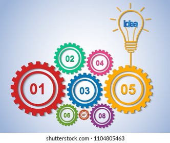 light bulb gear icon concept. creative idea. Bright idea. business finance. Vector illustration