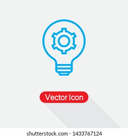 Light Bulb and Gear Icon, Idea Icon Vector Illustration Eps10