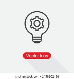 Light Bulb and Gear Icon Vector Illustration Eps10