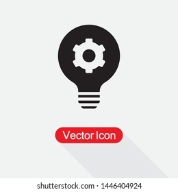 Light Bulb and Gear Icon Vector Illustration Eps10