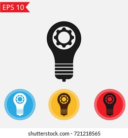 Light bulb with gear icon Vector.