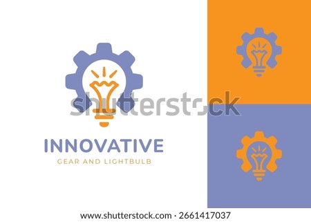 Light bulb with gear logo design, Innovative Gear and Lightbulb Logo Design for Technology and Creative Industry
