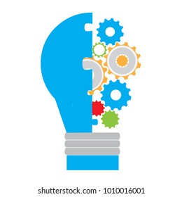 Light bulb with gear pieces