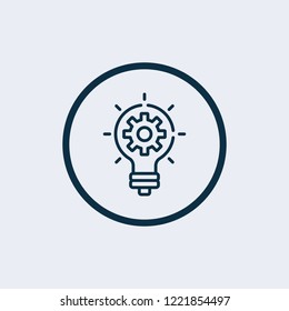 Light bulb and gear vector icon. filled flat sign for mobile concept and web design. Working Process simple solid icon.