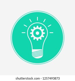 Light bulb with gear vector icon sign symbol