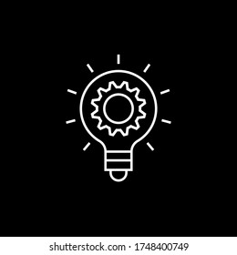 Light bulb and gear vector icon. filled flat sign for mobile concept and web design. Working Process simple solid icon.