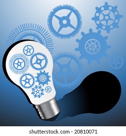 light bulb with gears