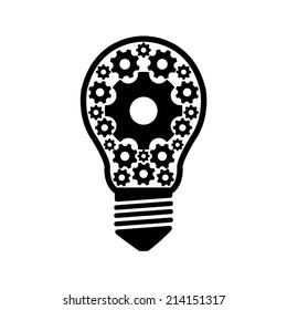 light bulb with gears and cogs