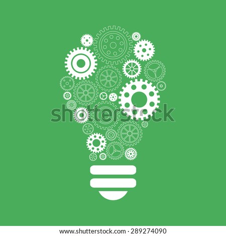 Light bulb of gears and cogs. Vectori illustration