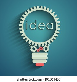 light bulb with gears and cogs working together, idea concept