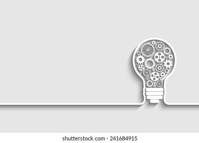 light bulb with gears and cogs working together. Eps10 vector background for your design
