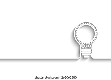 light bulb with gears and cogs working together. Eps10 vector background for your design