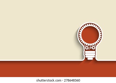 light bulb with gears and cogs working together. Eps10 vector background for your design