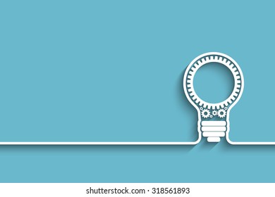 light bulb with gears and cogs working together. Eps10 vector background for your design