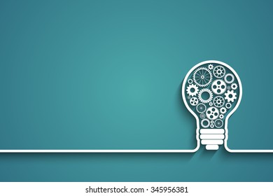 light bulb with gears and cogs working together. Eps10 vector background for your design