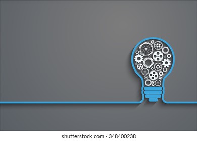 light bulb with gears and cogs working together. Eps10 vector background for your design