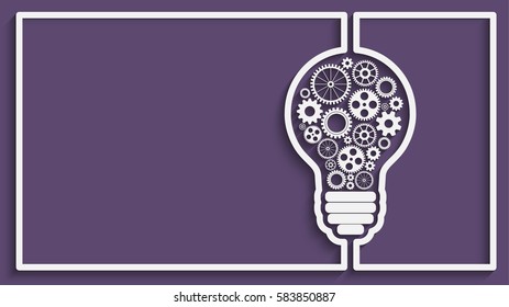 light bulb with gears and cogs working together. Eps10 vector background for your design