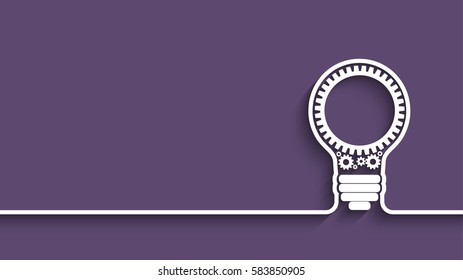 light bulb with gears and cogs working together. Eps10 vector background for your design