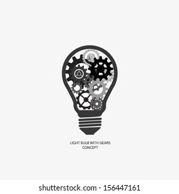 light bulb with gears concept vector