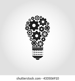 light bulb with gears icon