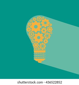 light bulb with gears icon
