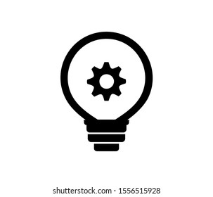light bulb with gears icon , vector isolated
