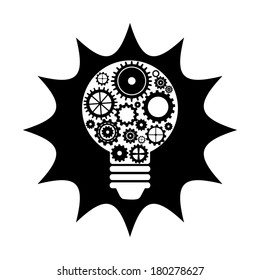 Light bulb with gears, Industry concept