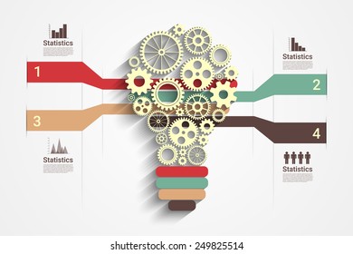 Light bulb with gears as a infographic, Eps10 Vector for your design
